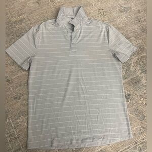 Men's Lululemon Gray Striped Polo Shirt